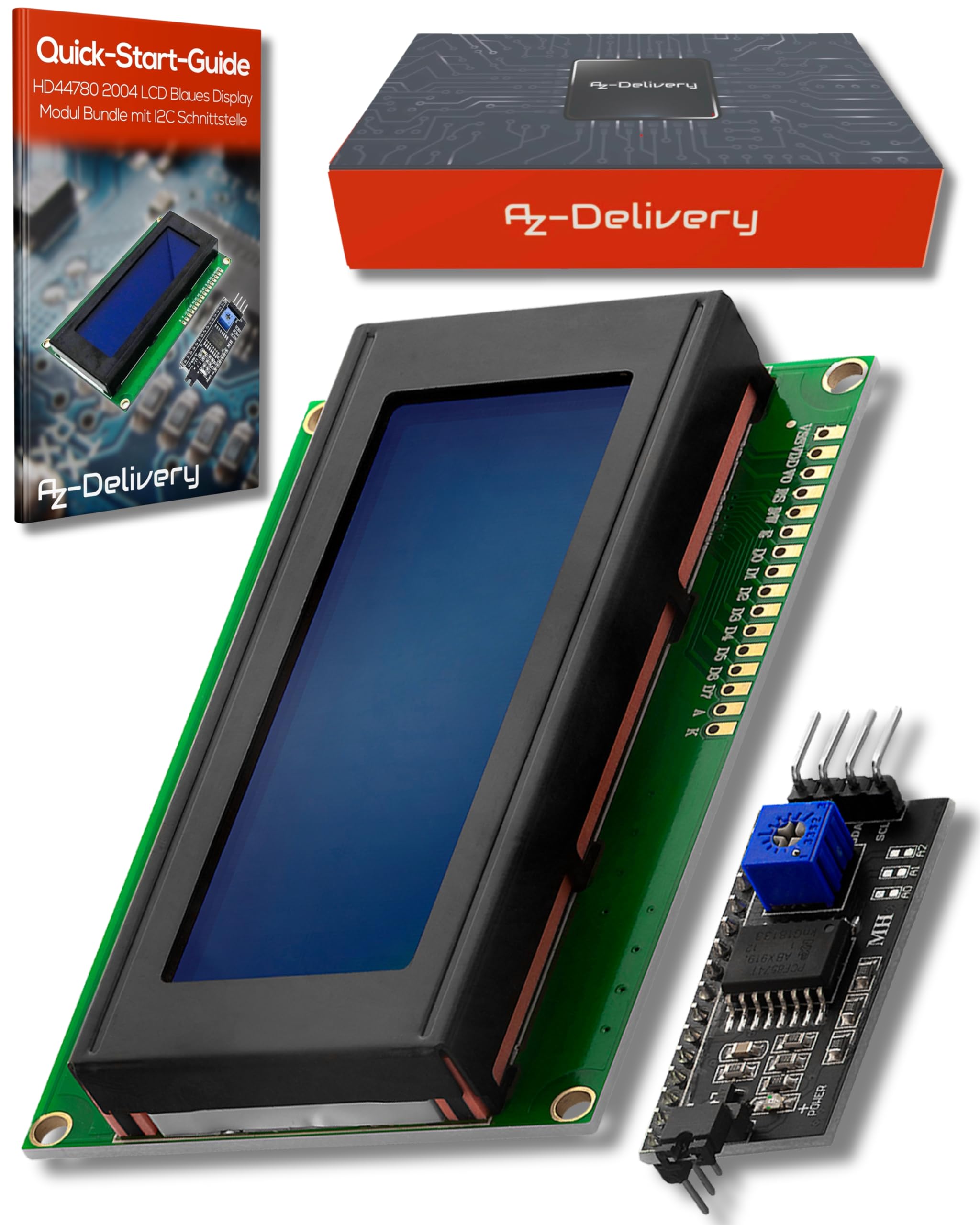 AZDelivery 5x HD44780 LCD Display 1602 - 2x16 Zeichen Blau Für Raspberry Pi