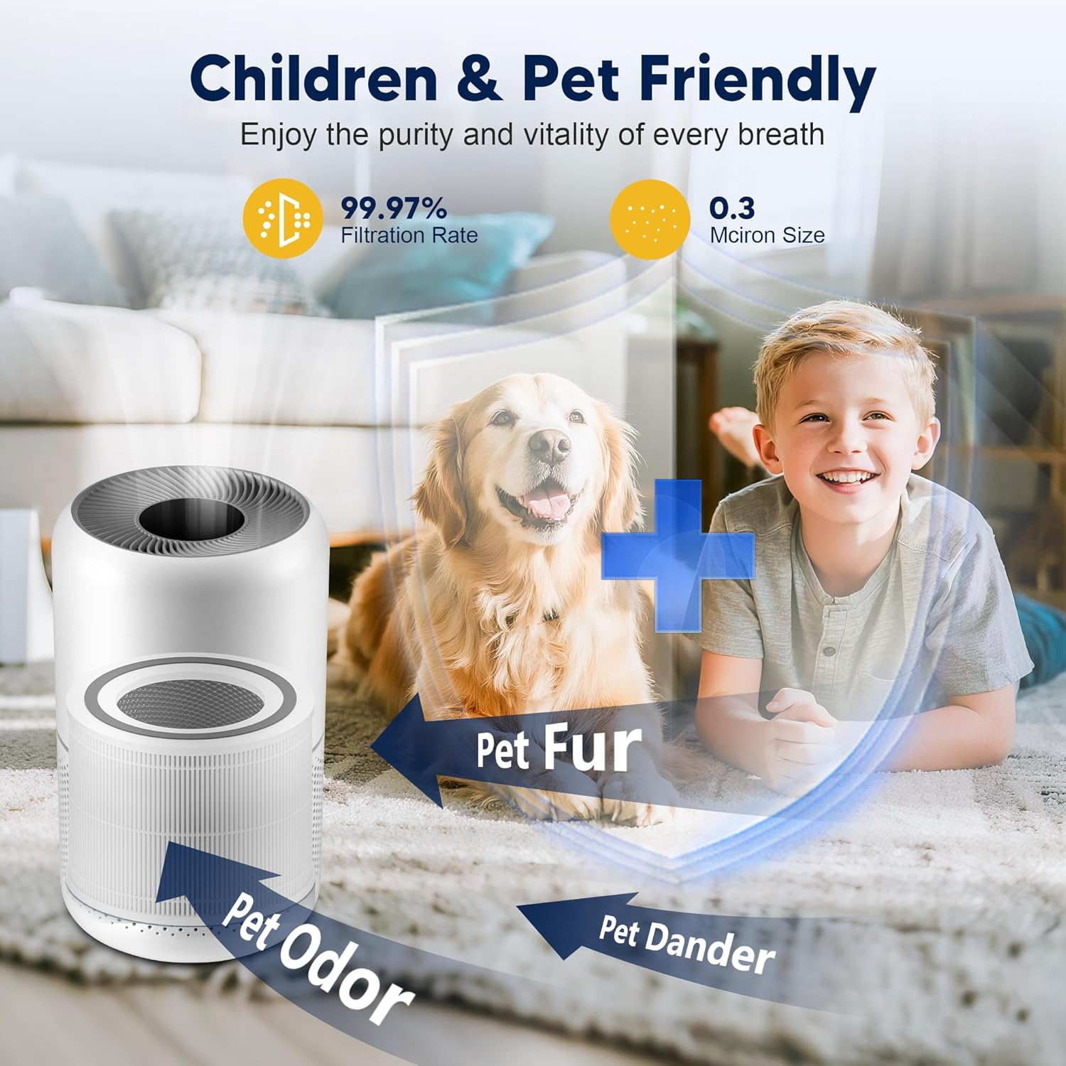 Core 300 Replacement Filter for LEVOIT Core 300 Core 300-P Core 300S Vortex Air Air Purifier, 3-in-1 H13 Grade True HEPA High-Efficiency Activated Carbon, Core 300-RF, 2 Pack, White - Image 6