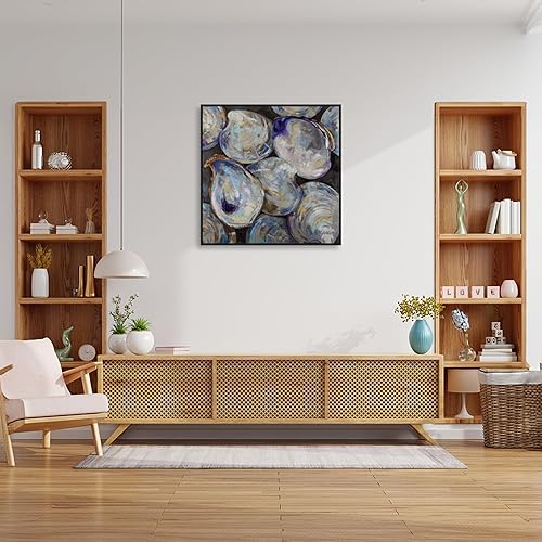 Miniatura 6 de Amanti Art Lienzo enmarcado para pared, 30 x 30 pulgadas, ostra perdida, por Jeanette Vertentes, lienzo enmarcado para decoración de pared, sala de