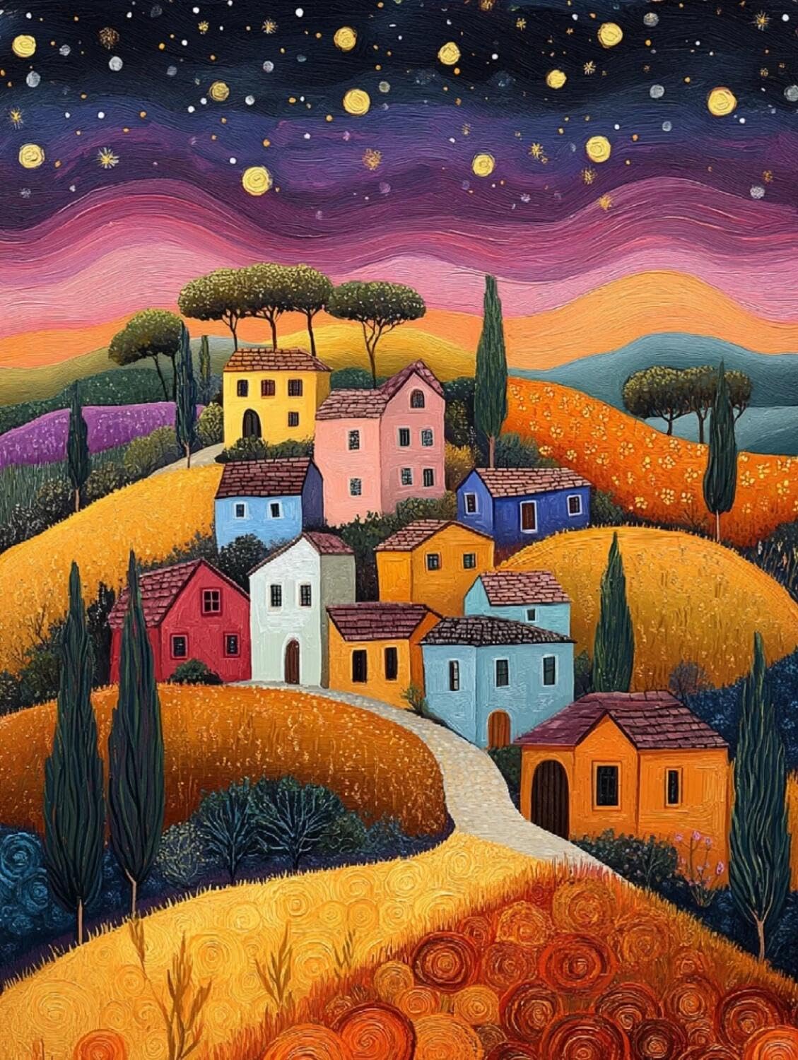Rqwybcaxn Seed Bead Embroidery Kits Colorful Town 40x50cm
