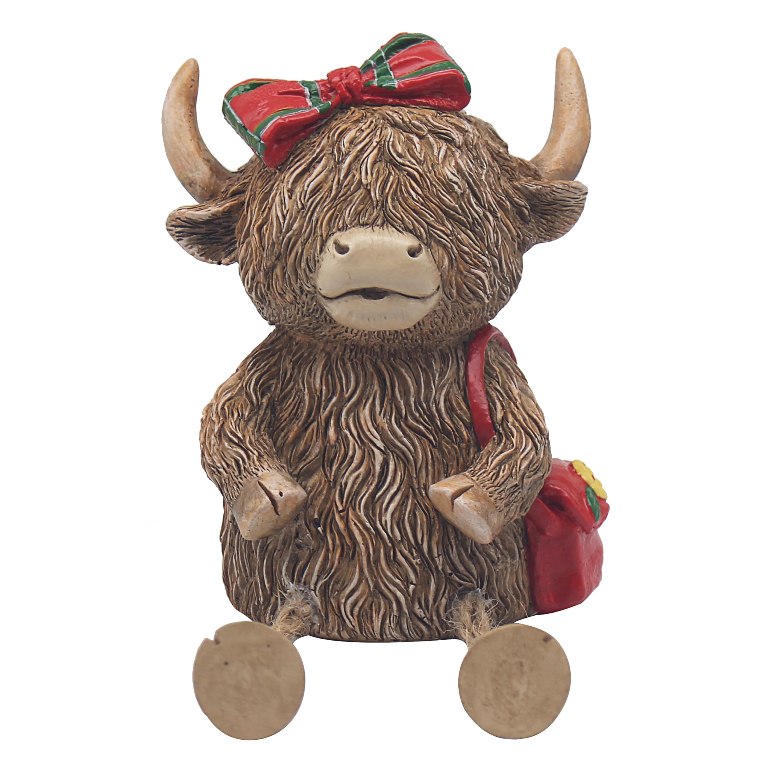 L & P Home & Gifts Highland Cow MBANK Tartan Bow, One Size