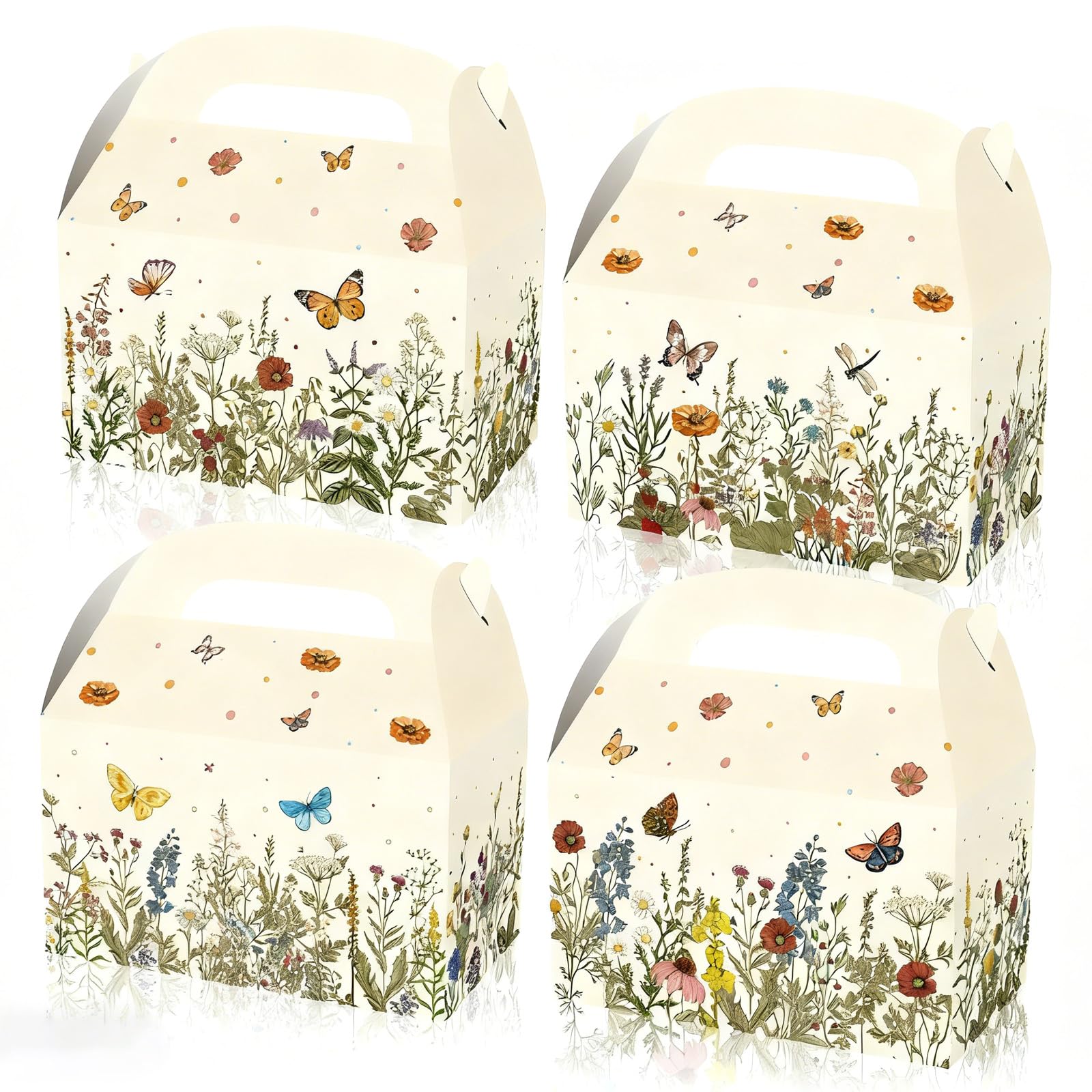 12 Pack Party Favour Boxes, Flowers & Butterflies Treat Boxes Candy Gift — image 1