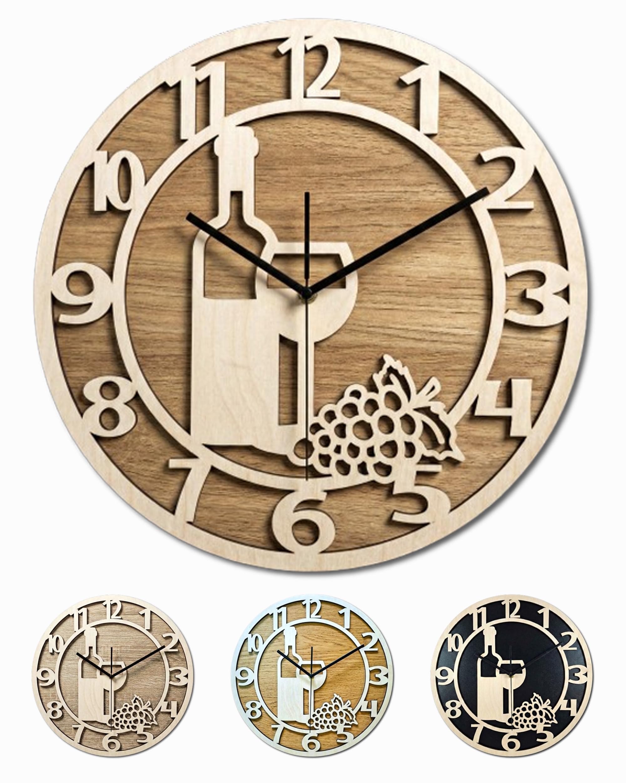 Grande Horloge Murale en Bois Vin : Rompez la monotonie de vos murs blancs