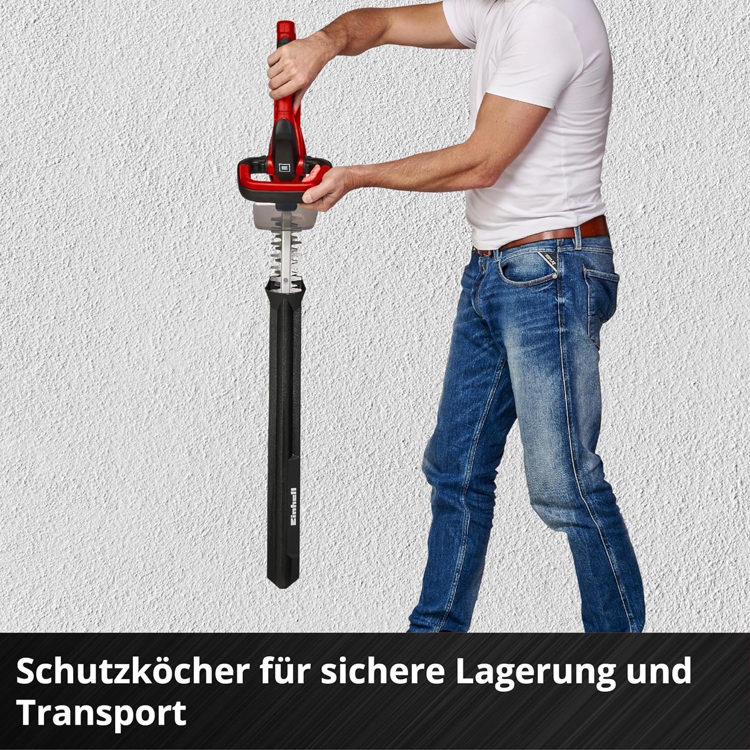 Einhell Akku-Heckenschere GC-CH 1855/1 Li Kit Power X-Change (18 V, 55 cm Schnittlänge, 18 mm Zahnabstand, drehbarer Handgriff, Schnittgutsammler, inkl. 2,5 Ah Akku & Ladegerät)