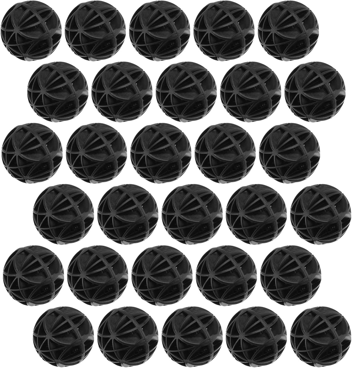 UKCOCO 50 Unids Peces de Acuario Filtro de Bio Bolas, Bio Bolas de Medios de Filtro, Bio-Bolas para la Limpieza de Filtración de Tanques de Acuario (Negro)