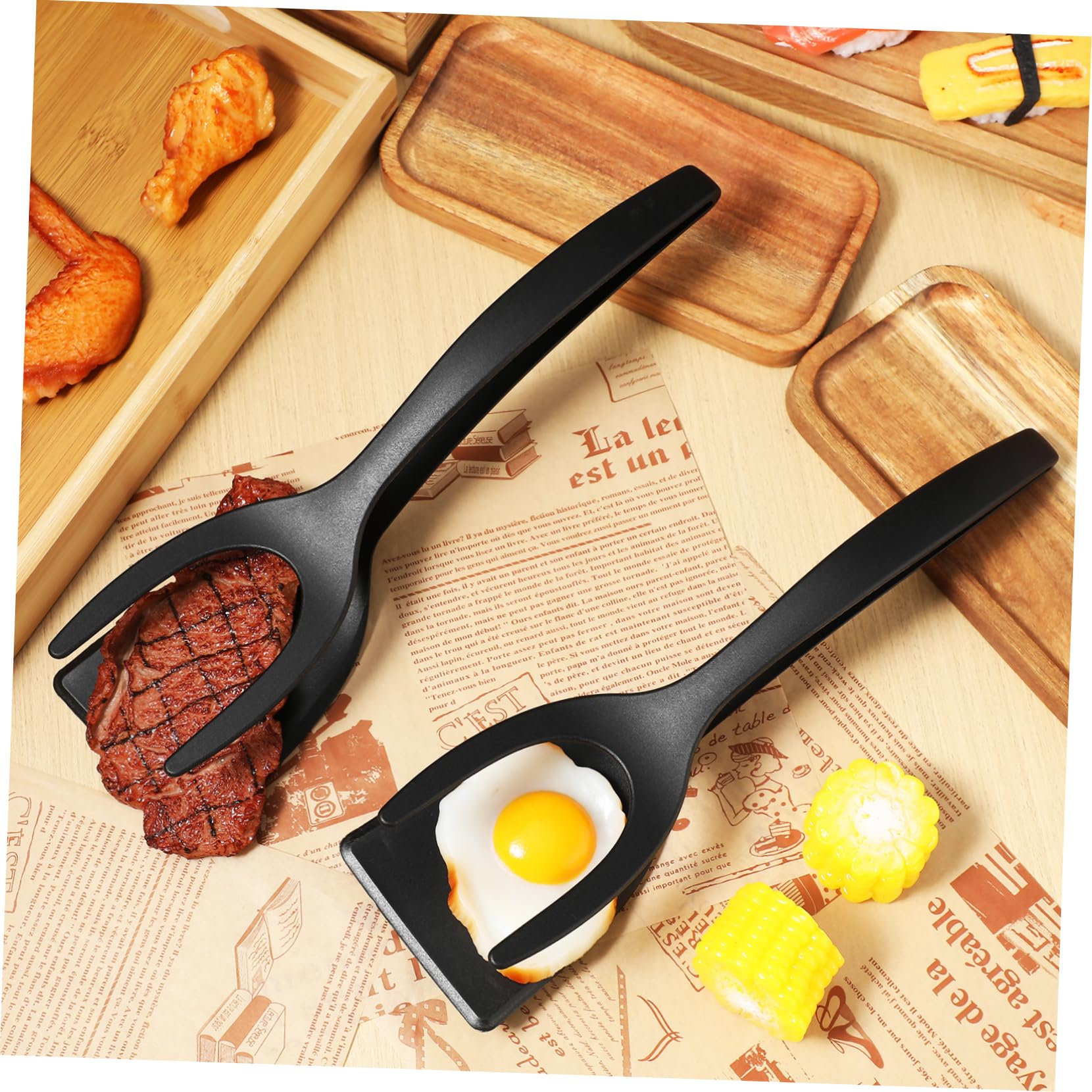 TOPBATHY 2 Sätze Eierspatel Aus Silikon Der Koch Chefkoch Fischwender Die Köchin Geröstete Grillen Pfannkuchen Kochspatel Pfannenwender Küchenzange Steakklemme Toast Spachtel Pp 3 Stück * 2