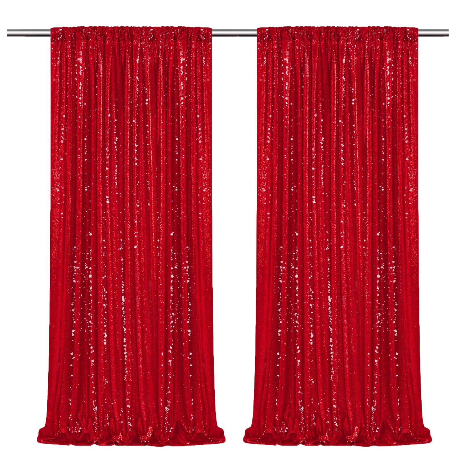 Gold Sequin Backdrop Curtain Panels Stage 2 Pieces 2FTx8FT Sheer Gold Curtains Backdrop Photo Backdrop Curtains for Wedding Birthday Party Background Drapes Christmas Decorations — Amazon image 25