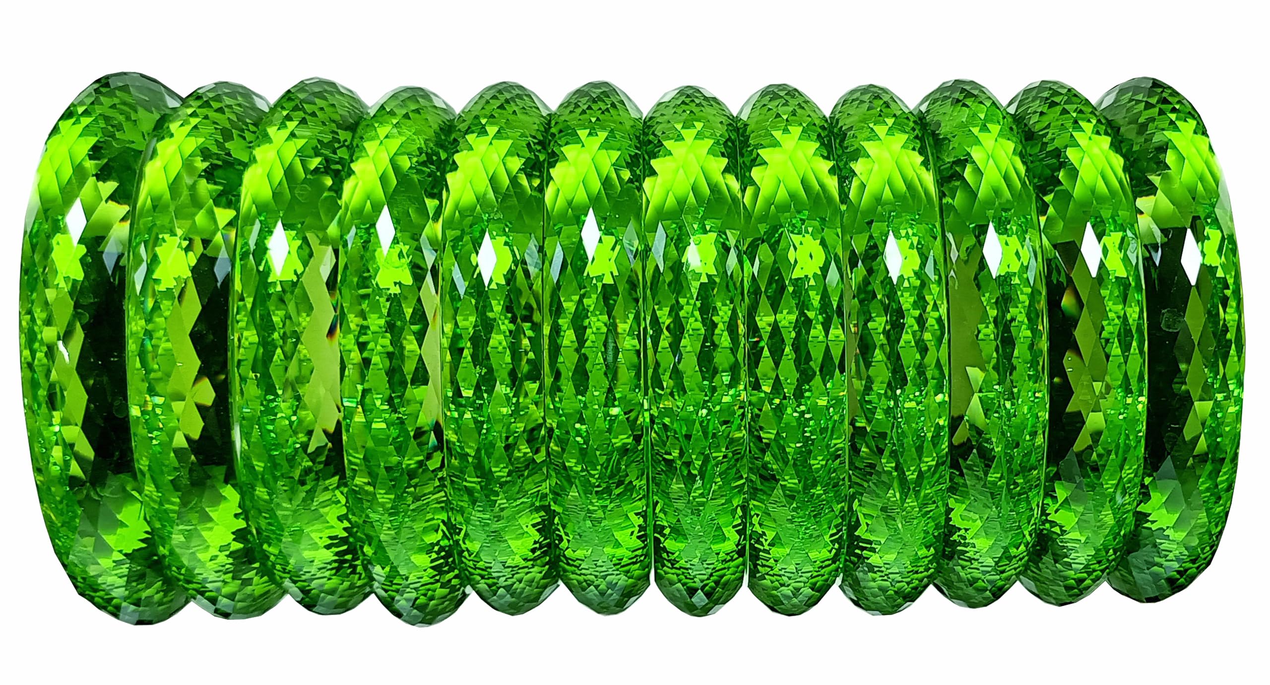HALLO Lamps Acrylic (Plastic) With Diamond Cut Pattern Glossy Finished Kada Set For Women and Girls (Green color)