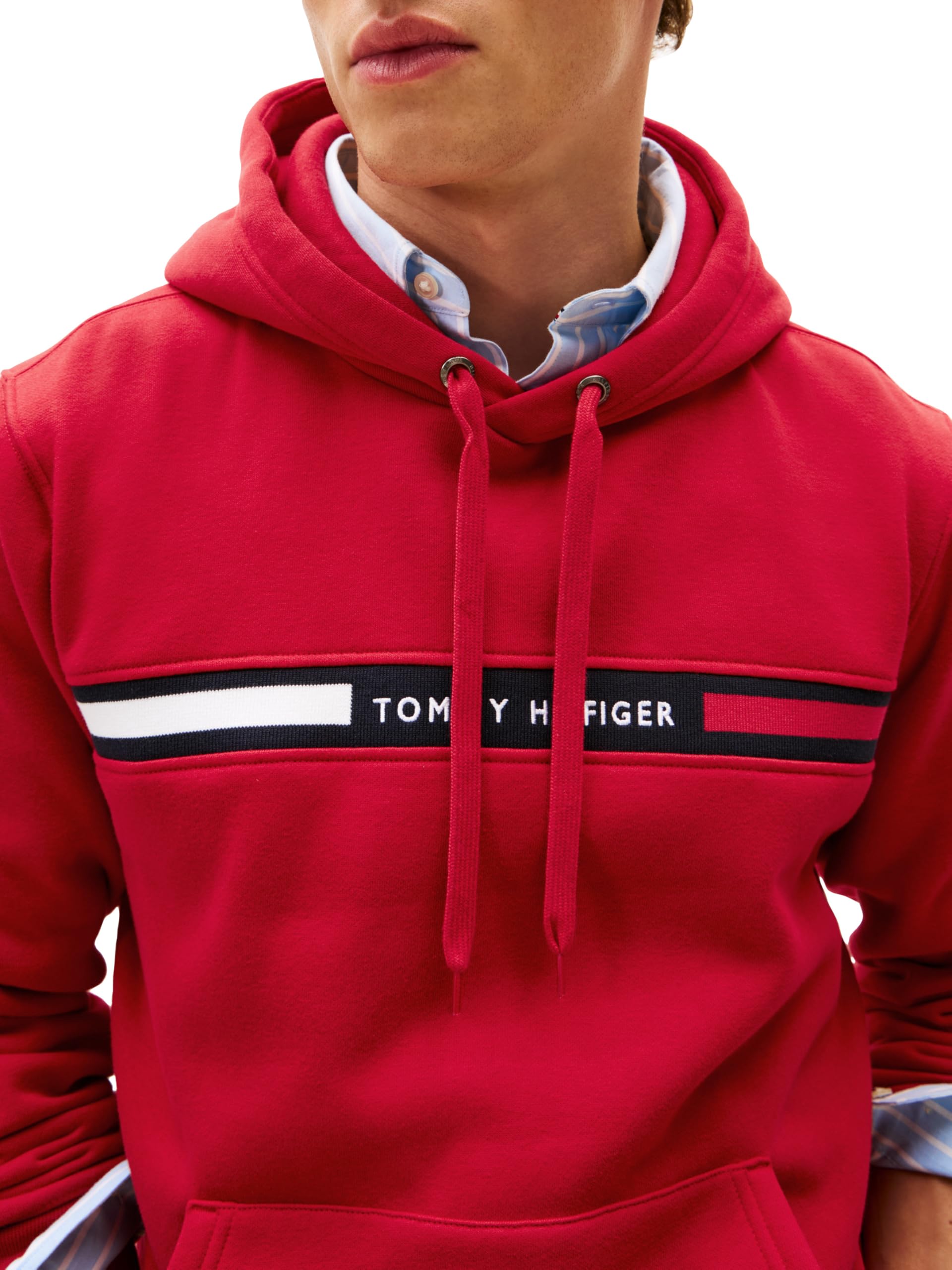 Tommy Hilfiger Hoodie Hombre Chest Insert con Bolsillo Canguro