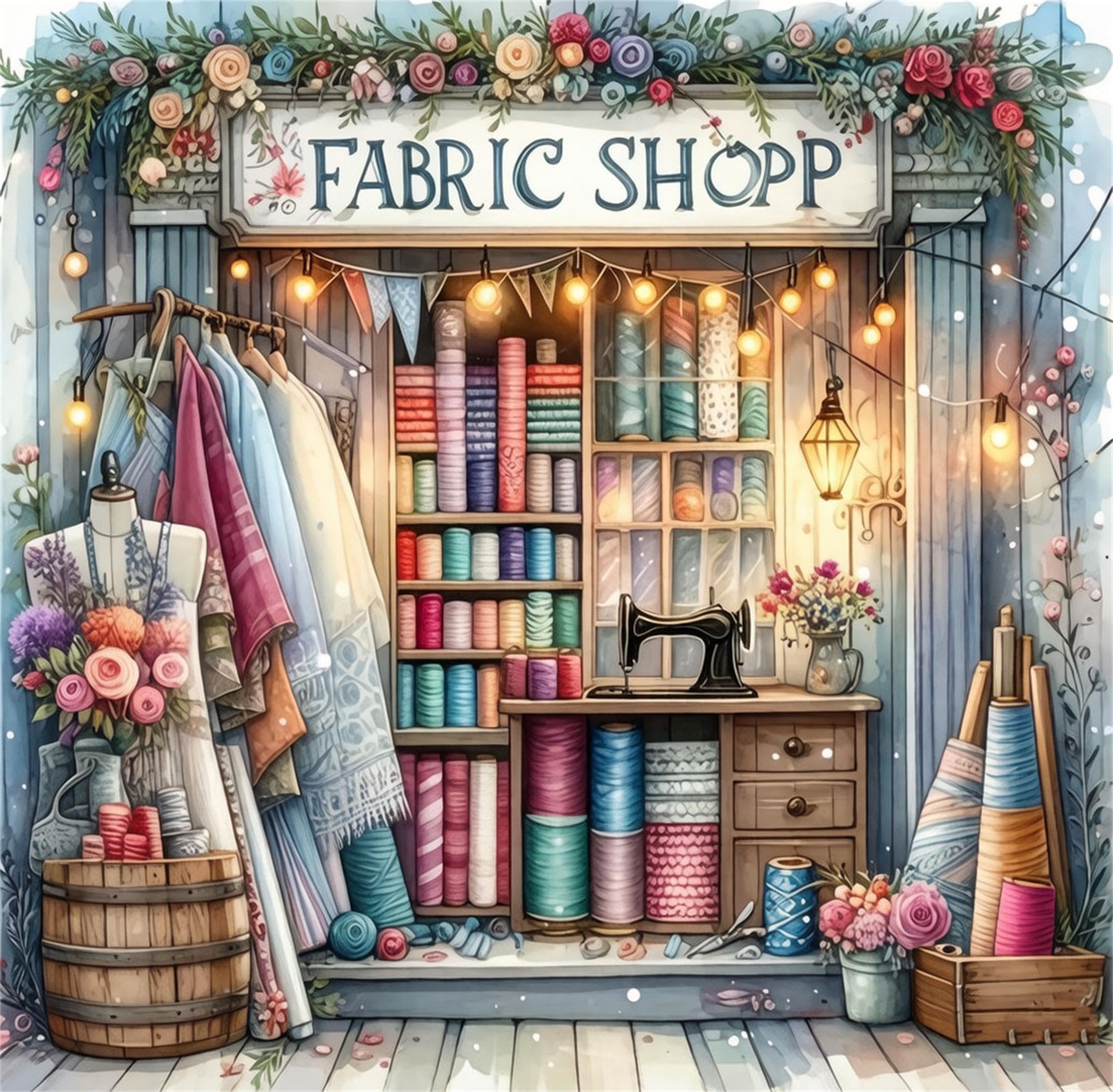 DSFEFV DIY Shop Paint by Numbers for Adults,Painting by Number Kits on Canvas,Color by Numbers for Beginner,Gifts Decor for Home Wall Room (Shop)
