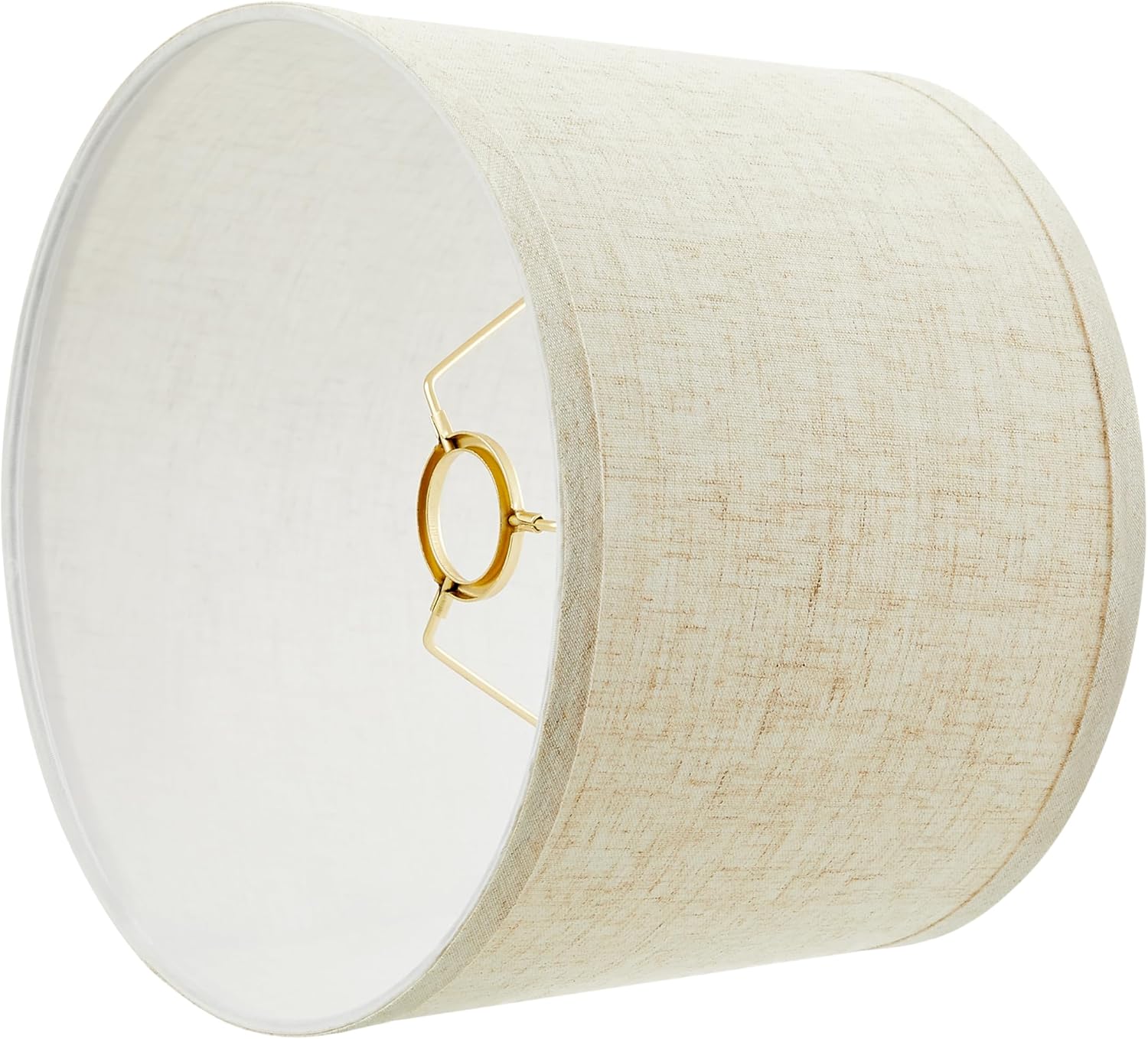 Aspen Creative 56053,Hardback Empire Transitional UNO Shade,Flaxen Linen Fabric,9"Top x 10"Bottom x 7-1/2"Slant,Slip UNO 33mm