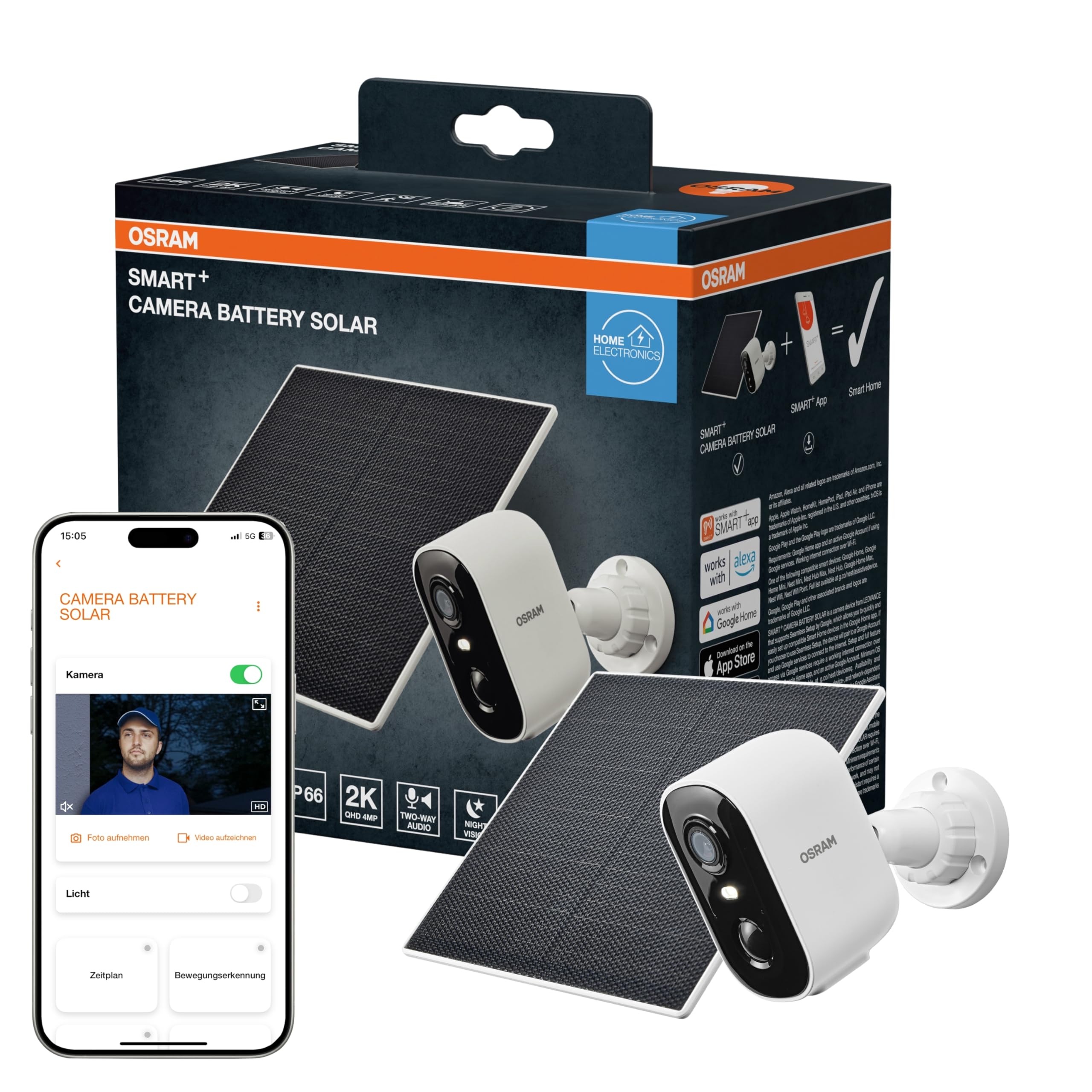 Osram SMART+ WiFi OUTDCAMERA Battery SOLAR White