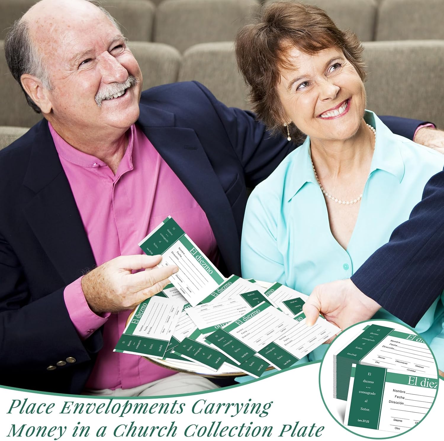 Woanger 500 Count Spanish Offering Envelopes Tithe Donation Tithes and Offering for Church Supplies(Stylish)