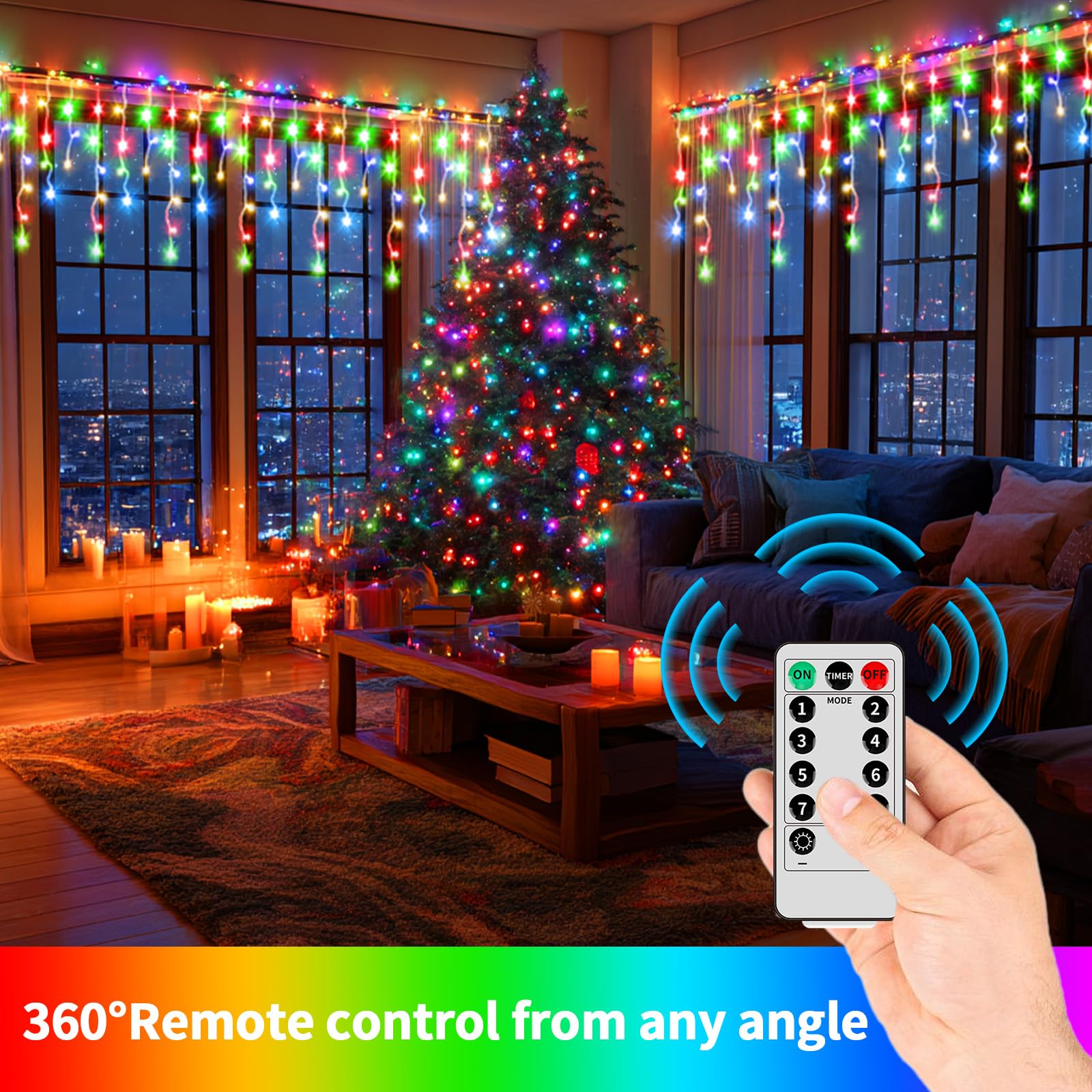 25+5M 800LED Renouvelable Guirlande Lumineuse Extérieure, 3 In 1 Guirlande Noel Extérieure avec 8 Modes, Timer, Fonction Mémoire Rideau Lumineux Noë, pour intérieur extérieur Deco Noel Extérieur