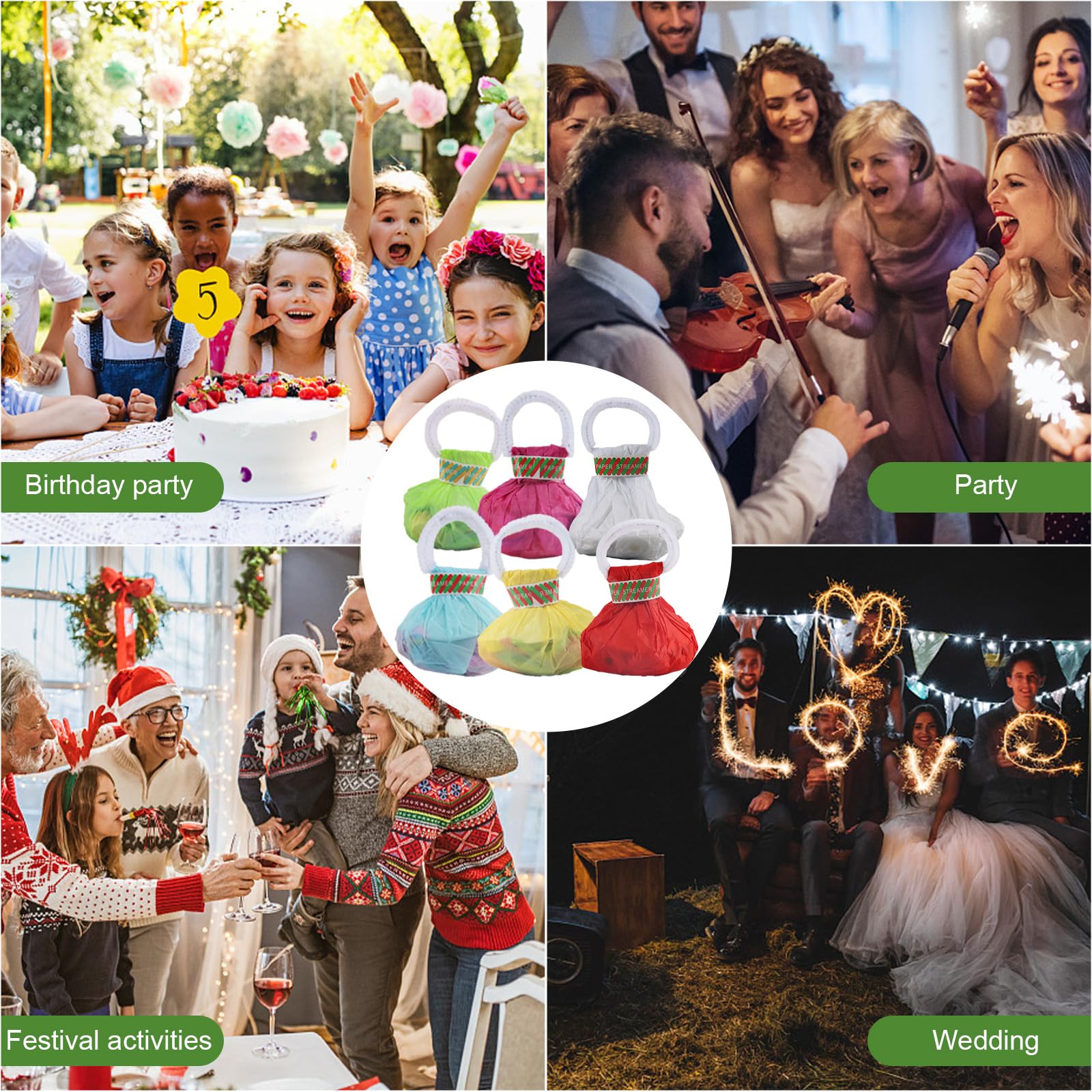 10x Wurf-Luftschlangen Für Feste - Bunte Konfetti-Bänder Für Hochzeit & Geburtstag