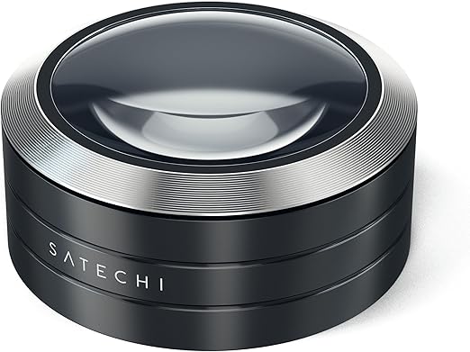 Satechi ReadMate LED Desktop Magnifier with up to 5X Magnification - Carrying Case Included (Black)