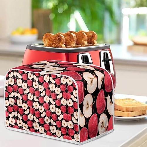 Miniatura 4 de Eheartsgir Cubierta para tostadora de 2 rebanadas con estampado de manzanas rojas, ligera, pequeña, para hacer pan, a prueba de polvo y protección