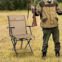 Vista 9 de Goplus Silla de Caza, Silla Plegable Giratoria de 360° para Puesto de Caza con Correa de Transporte, Capacidad de 330 Libras, Taburete Portátil