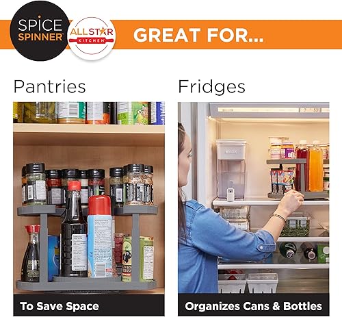 Miniatura 4 de Allstar Innovations Organizador y soporte de especias de dos niveles que ahorra espacio, mantiene todo ordenado, organizado y al alcance con