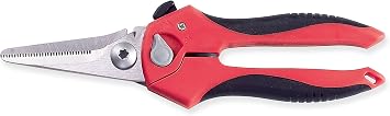 Ascend Tools 8 Heavy Duty Multipurpose Shears Professional Straight Blade Utility Cutter, Micro-Serrated High Carbon Steel Blades, Ergonomic Grip for Rubber, Rope, Fabric, Plastic & Industrial Use