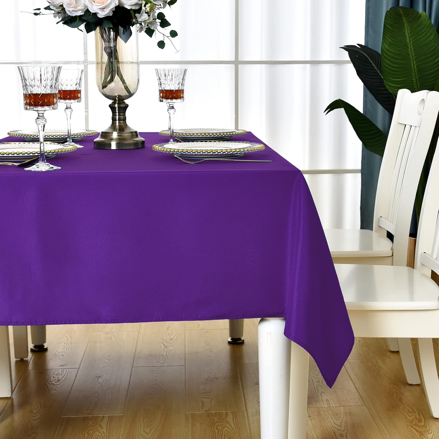 Purple Rectangle Tablecloth Waterproof Table Cloth, 54 x 78 inch image 5