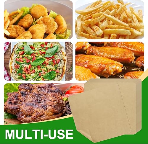 Miniatura 7 de BRIKINTE Cuadrados de papel pergamino para freidora de aire de 12 pulgadas para freidora de aire Ninja SP101 SP201 SP301 SP351 horno, 100 forros de