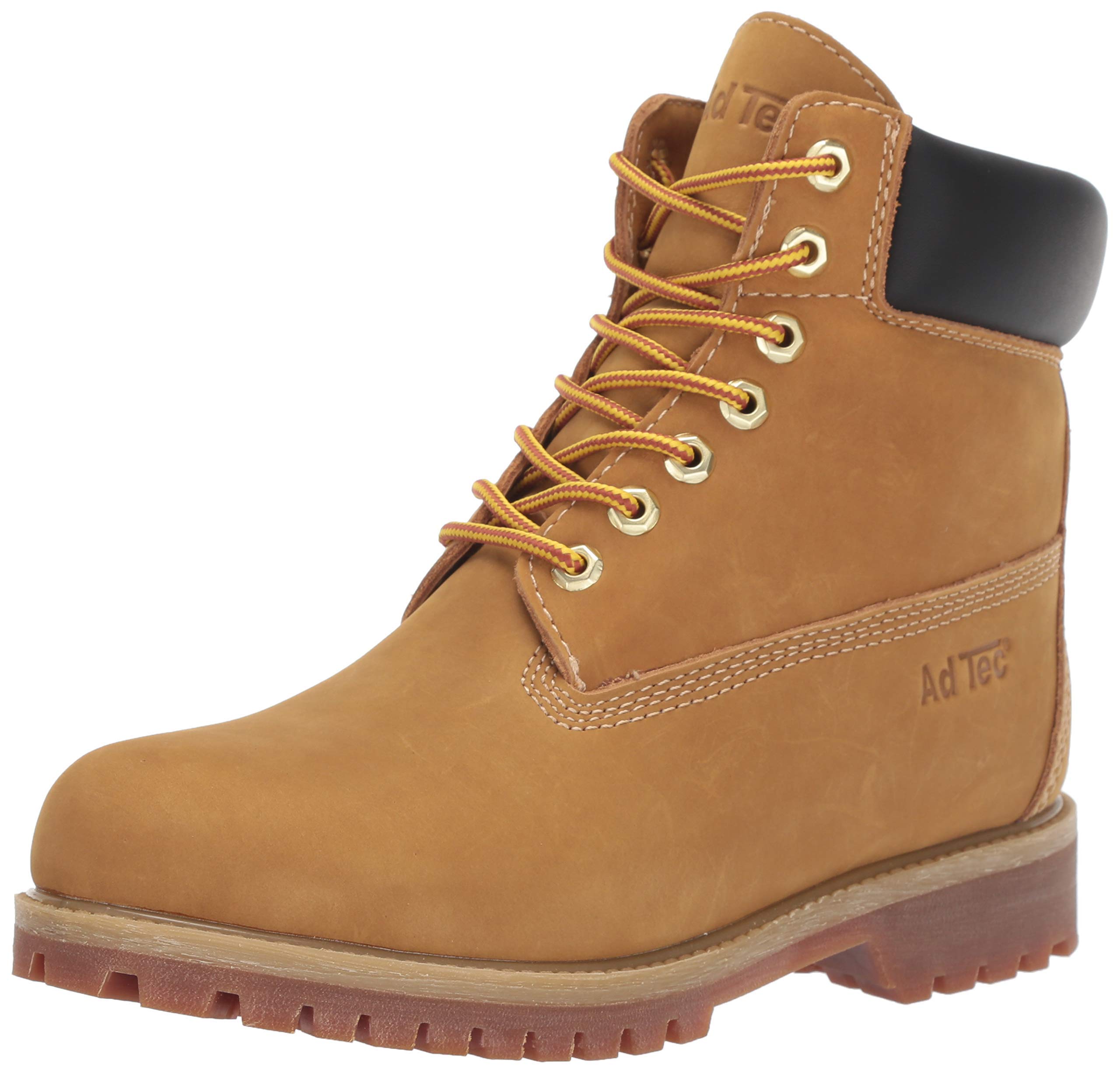Ad Tec 6in Women's Lightweight Waterproof Tan Nubuck Leather Work Boots for Women - Steel Toe with Cushioned Insole, Brown
