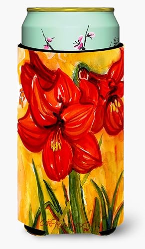 Miniatura 3 de Caroline's Treasures 6077TBC Flower - Funda para enfriar latas para niño alto, lavable a máquina, funda aislante plegable para bebidas