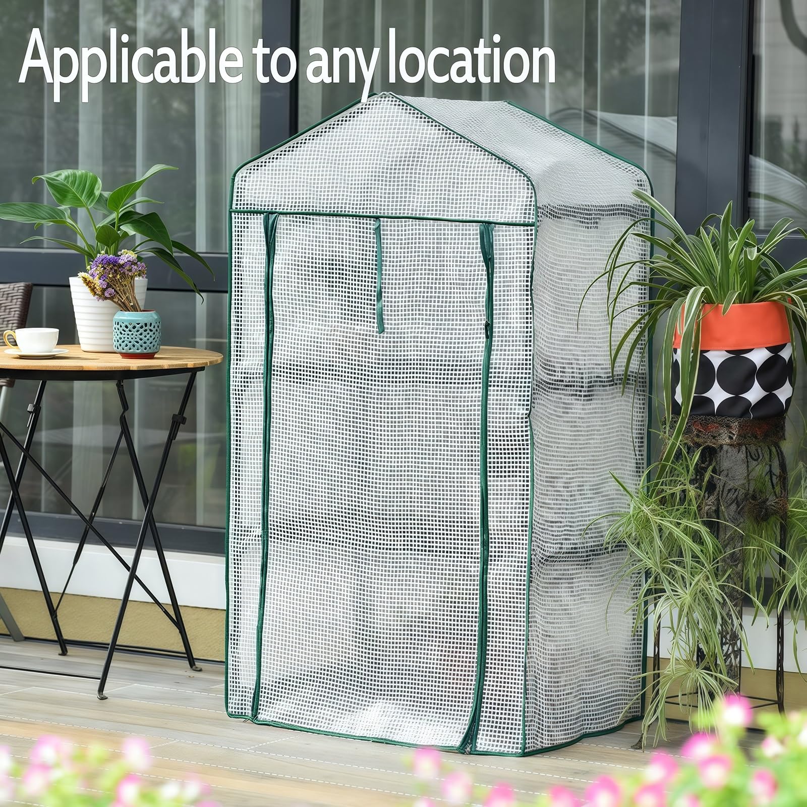 Serre de Jardin à 3 étages, pour légumes, Plantes et Fleurs, revêtement renforcé, protégez Vos Plantes Toute la Saison