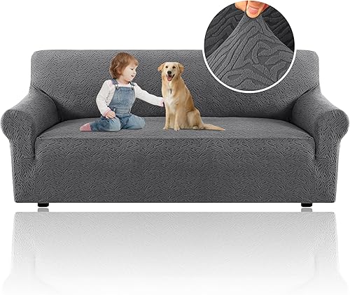 H.VERSAILTEX Fundas de sofá de jacquard para sofás de 3 cojines, 1 pieza, fundas elásticas para sofá, protector de muebles antideslizantes, suaves y