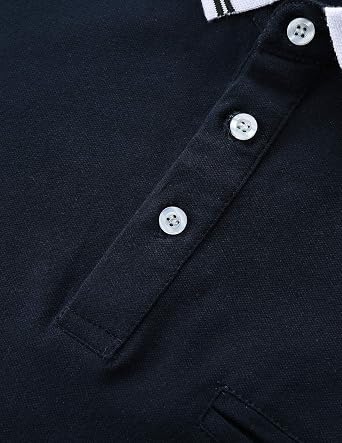 GHYUGR Men's Short Sleeve Polo Shirts Contrasting Colors Golf Tennis T-Shirt