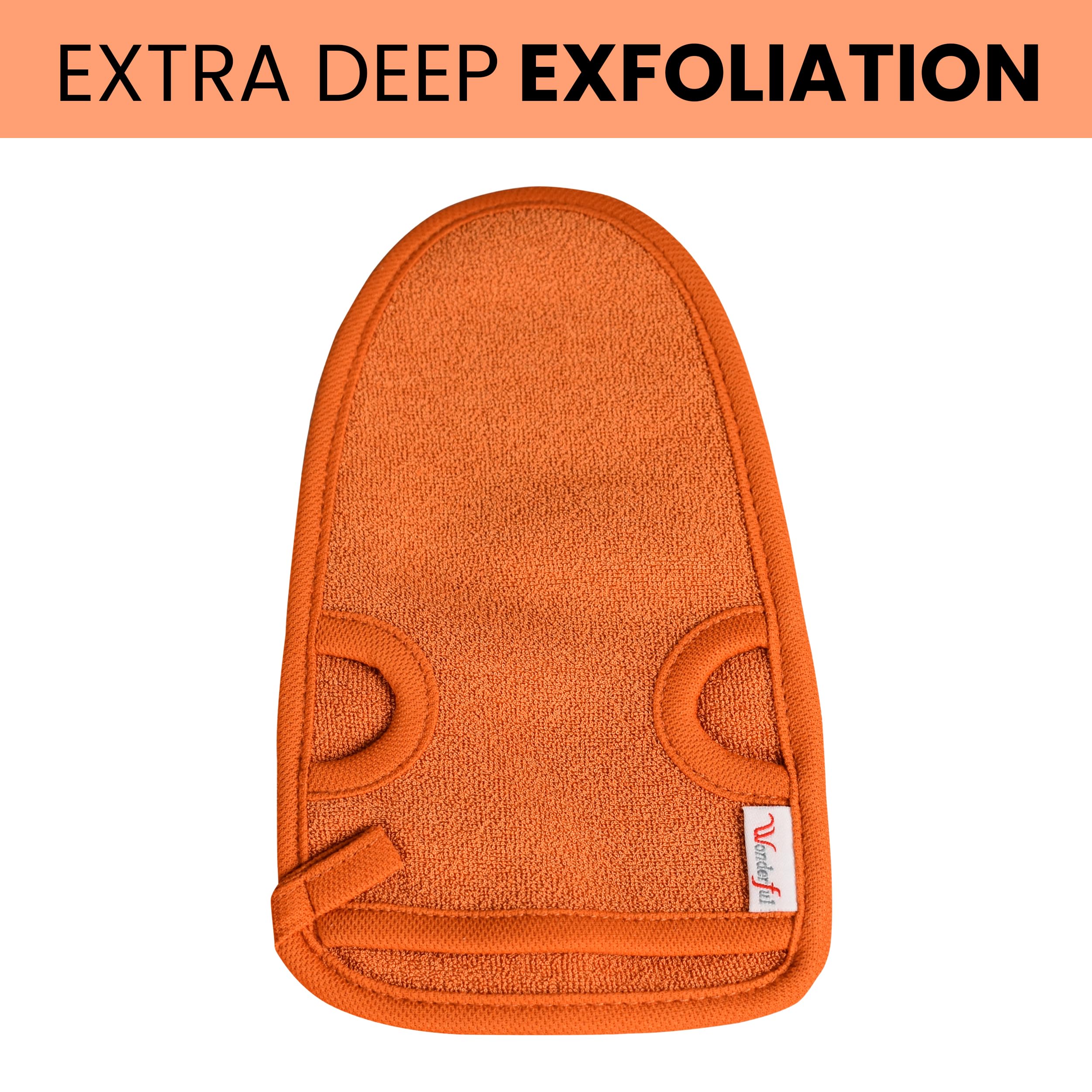 Exfoliating Glove for Body Scrub - Deep Cleansing, Dead Skin Removal, Spa Quality, Soft & Durable, Fits All Hand Sizes (ORANGE) - Image 4