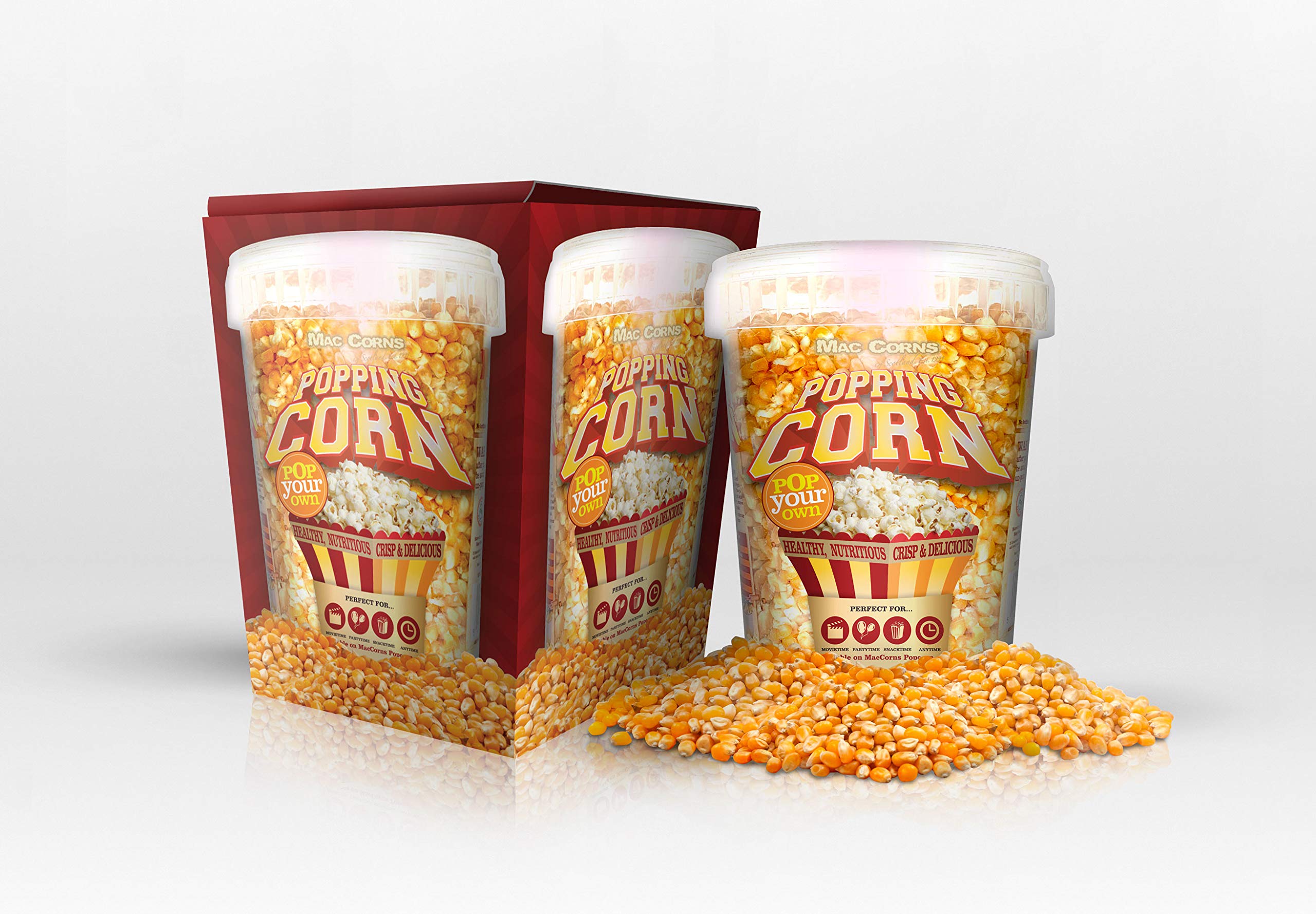 Buy MacCorns USA Popping Corn 1ltr Tub Popcorn Kernels Free from