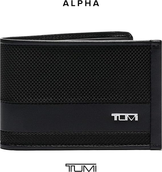 TUMI - Alpha Slim Single Billfold - Men's Ballistic Nylon Wallet - Hidden Card Pocket - Black