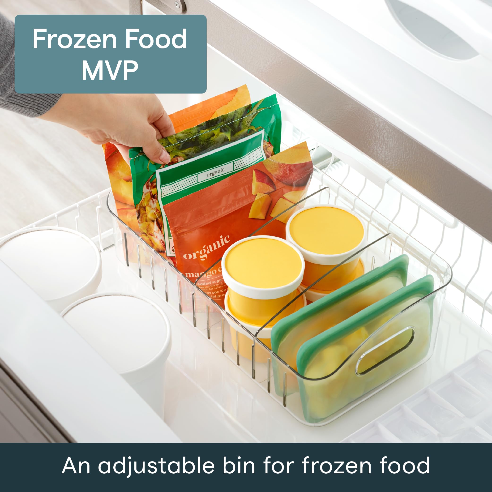 YouCopia FreezeUp Gefrierbehälter, 38,1 cm, Kühlschrank-Organizer mit Aufbewahrung, BPA-frei, lebensmittelechter Behälter