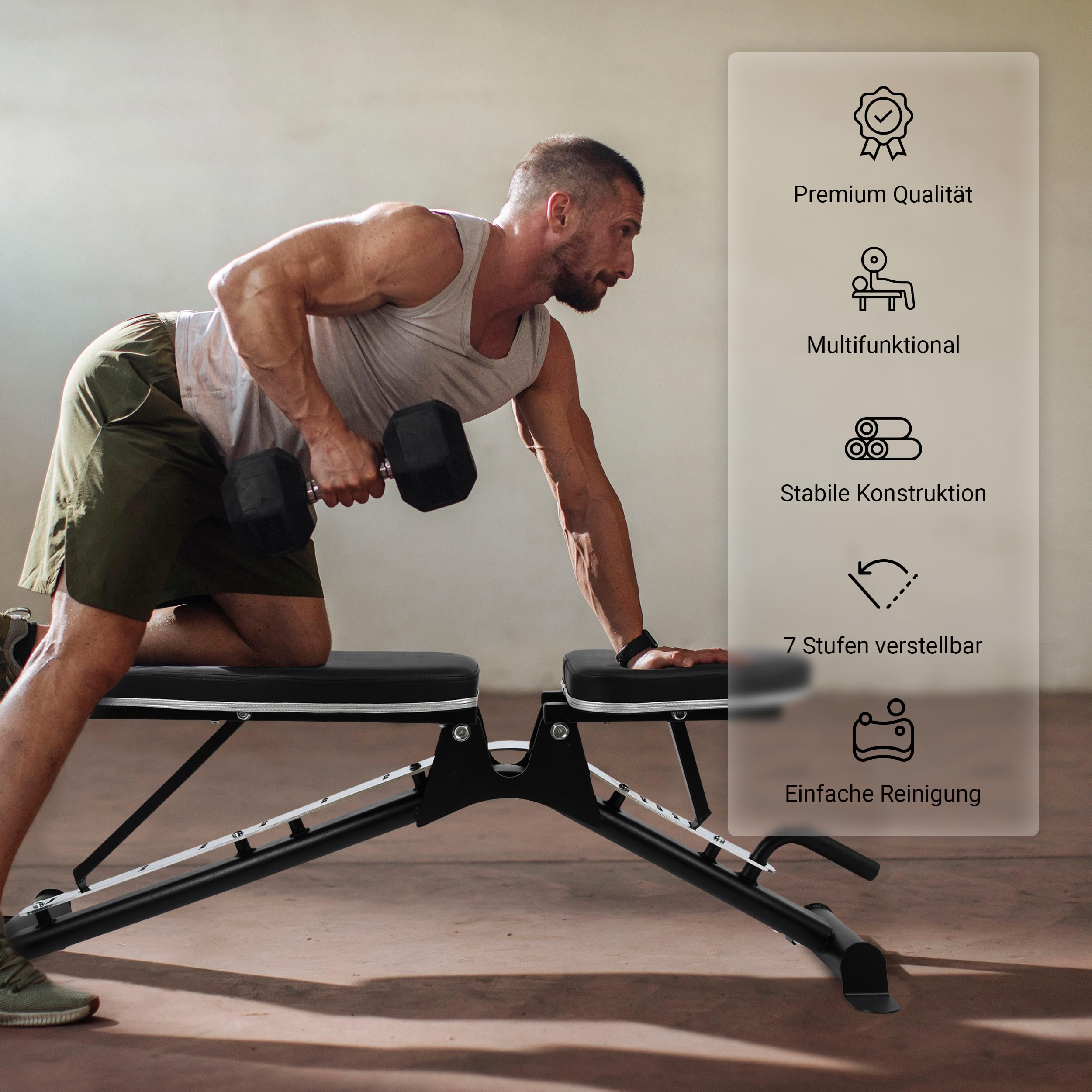 MSPORTS Ławeczka do podnoszenia ciężarów Premium wielofunkcyjna z regulowaną ławeczką skośną – ławka do fitnessu do 200 kg