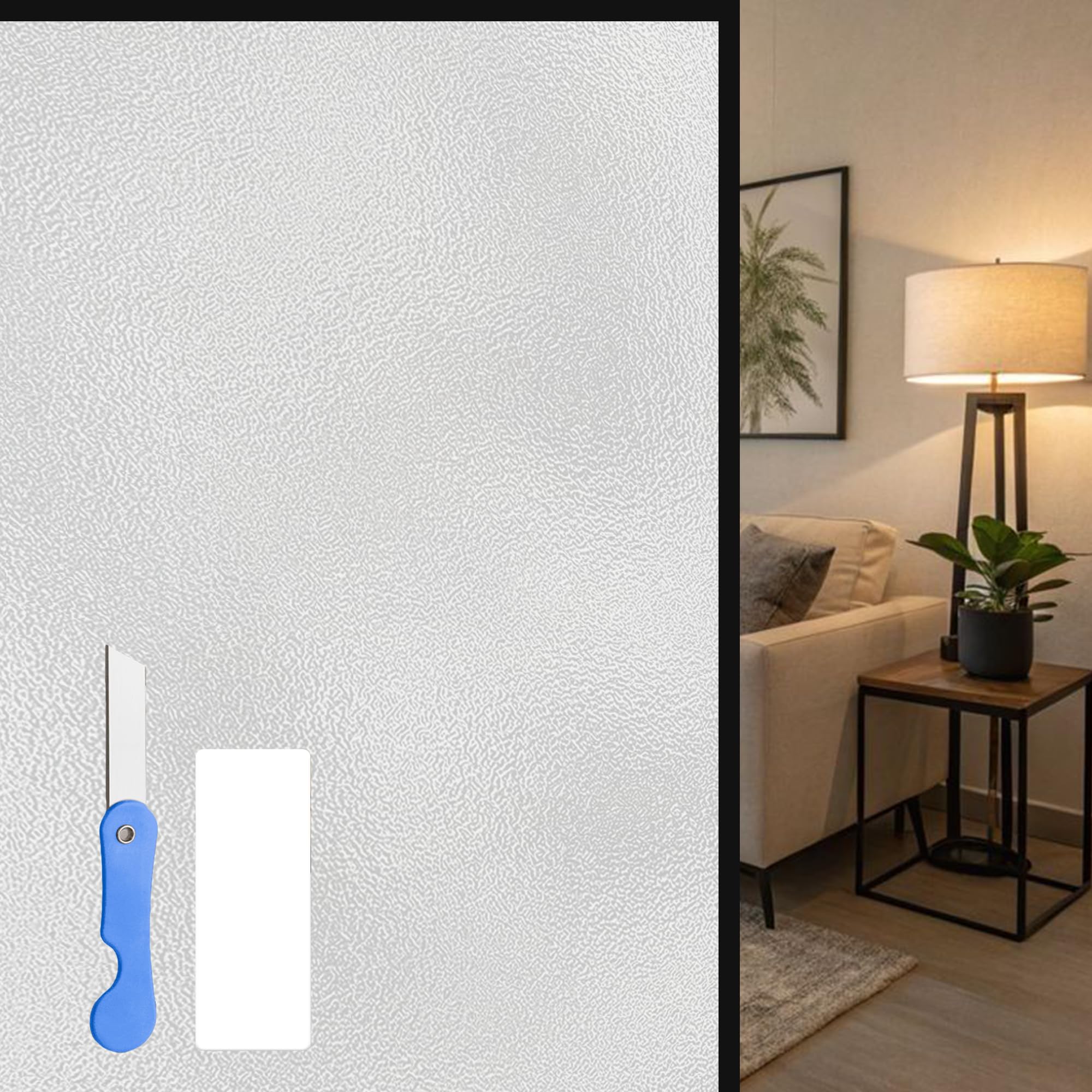 Renxtao White Window Film Privacy 150 X 250 Cm Static Cling Frosting Film Privacy Window Removable Without Glue Or Residue For Bathroom Bedroom Kitchen And Office Door,