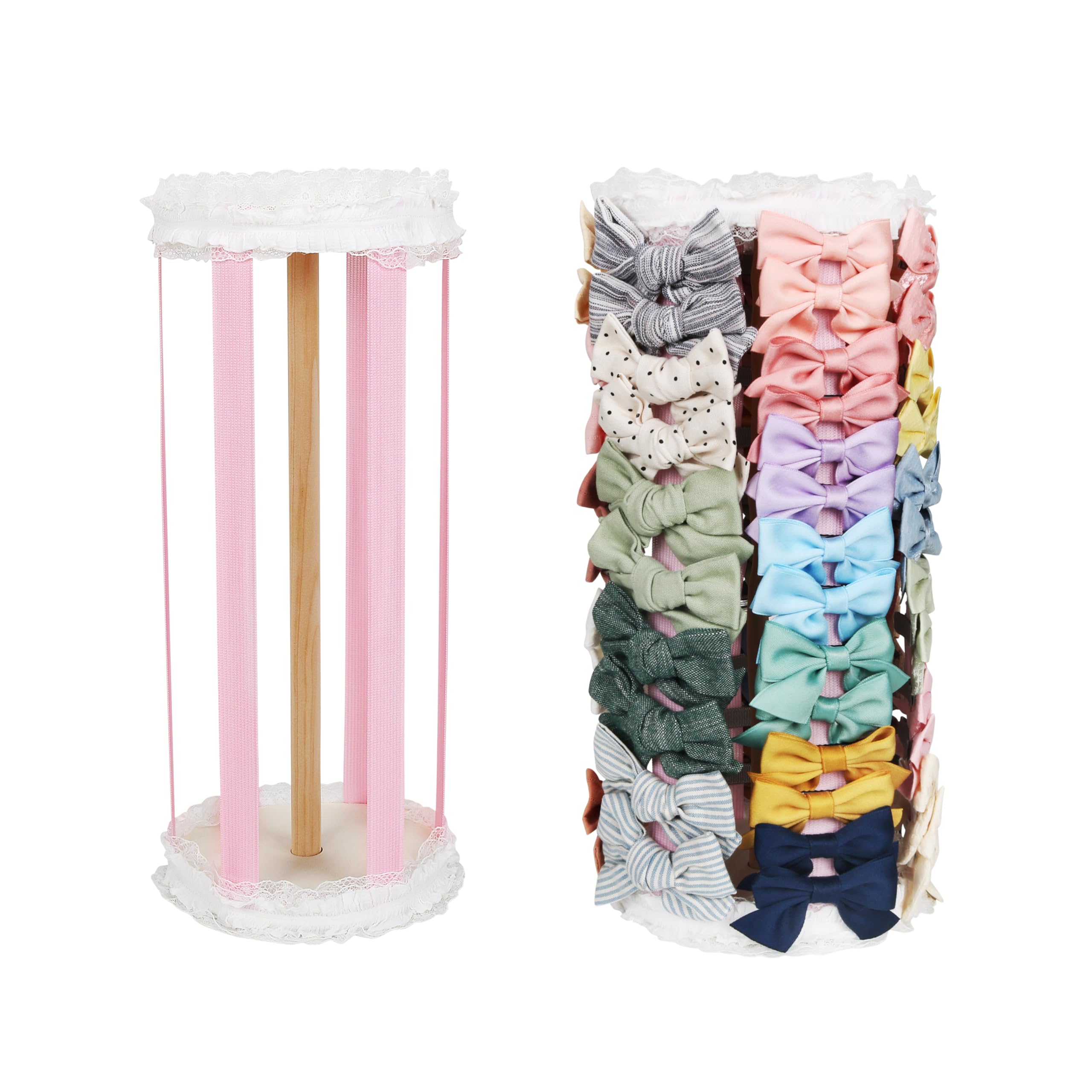 Accessoires cheveux bébé fille et organisateur de nœuds rose de chambre