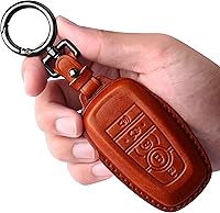 Vista 14 de Tukellen Funda de cuero para llavero de Ford con llavero compatible con Ford Explorer Mustang Fusion Escape F150 F250 F350 F450 F550 Edge-Negro