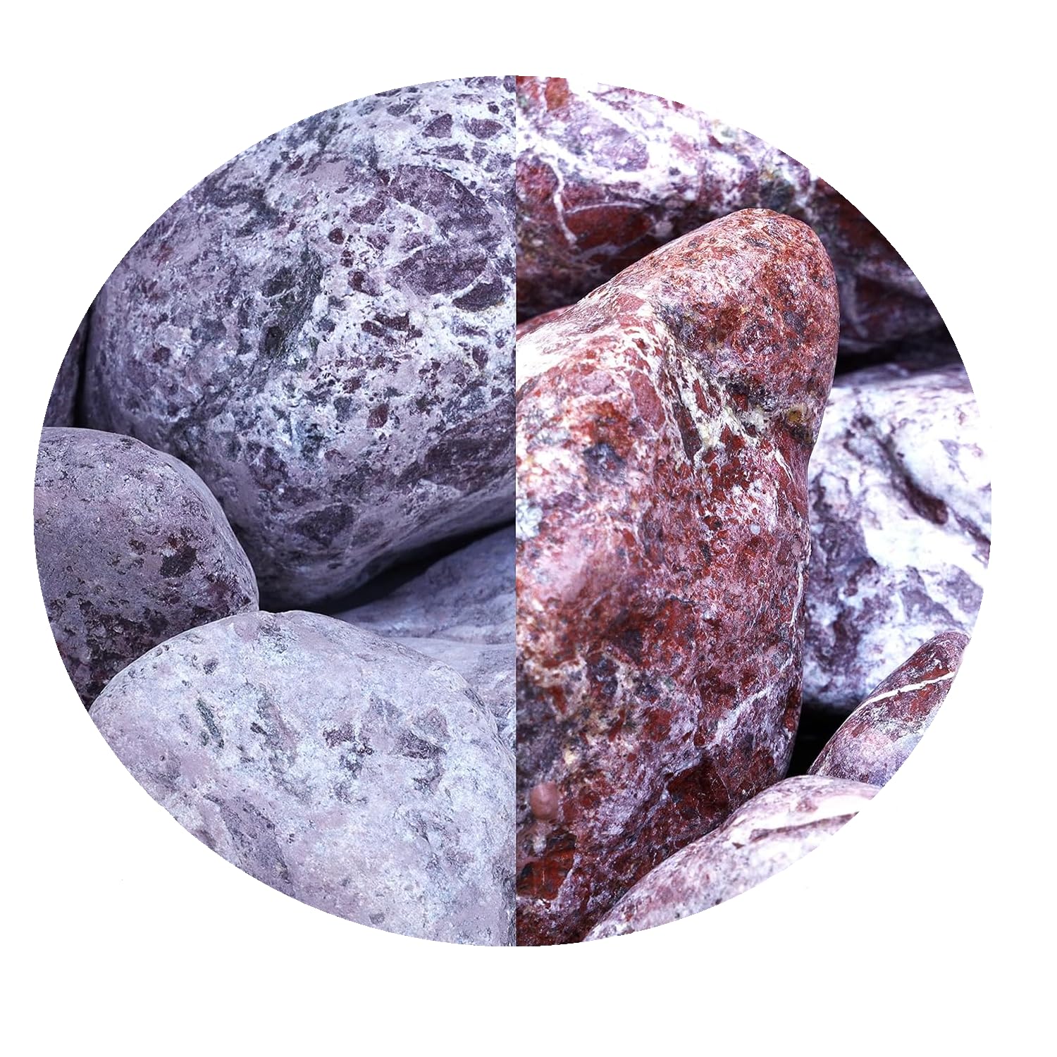 RED WINE 20 kg Natural Marble Pebbles – Decorative Landscaping Stone – Small (10-20mm) or Large (80-130mm) – Garden, Paths, Home Decor (large 80-130mm)