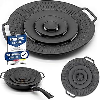 Netrox Home - Boil over protection and pans splash guard made of silicone - overflow protection for pots and pans diameter 15-25 cm - pot lid to protect against boiling over - dishwasher safe splash