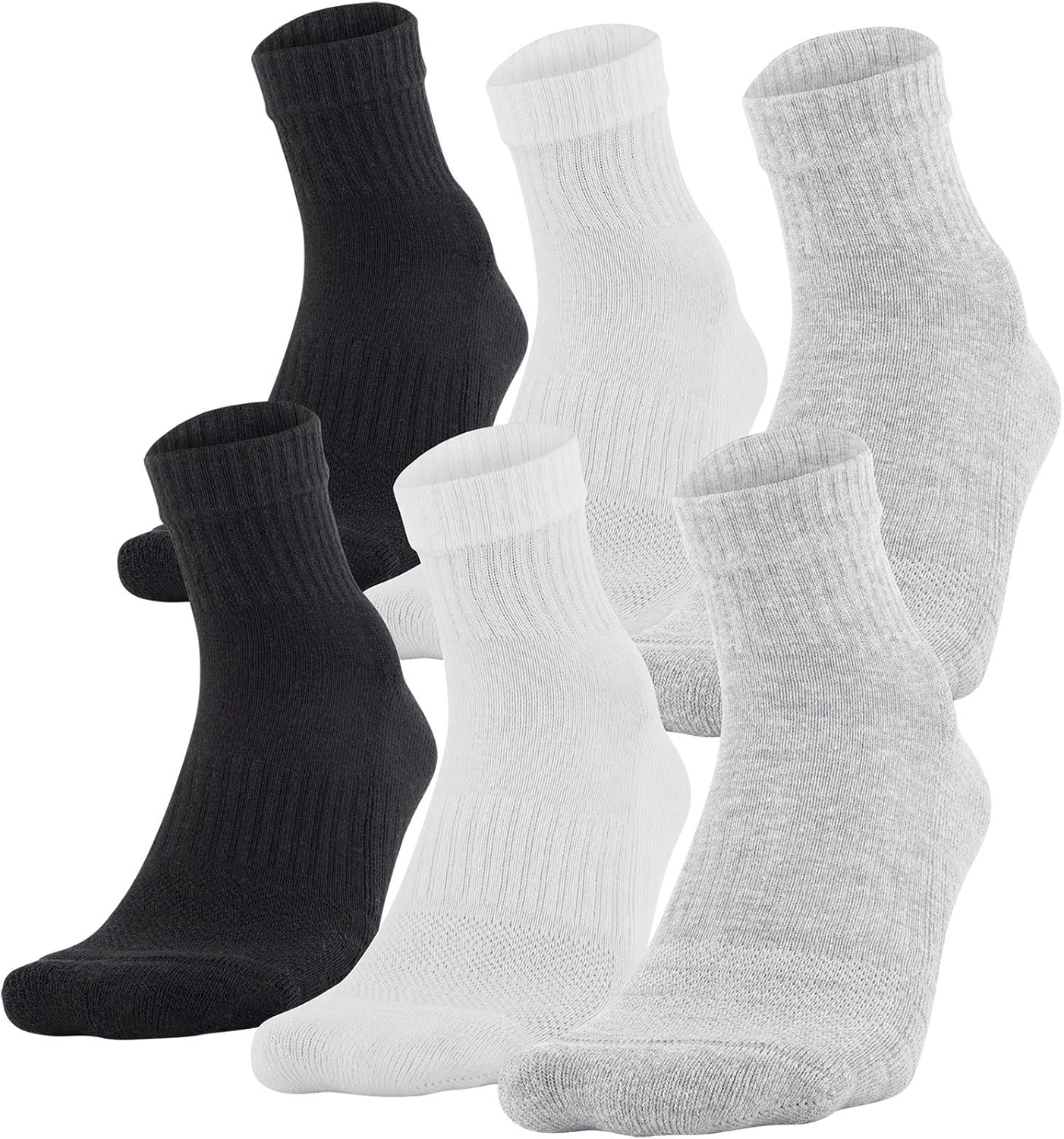 Under Armour Adult Training Cotton Quarter Socks, Multipairs , True Gray Heather Assorted (6-Pairs) 2 , Large - Image 3