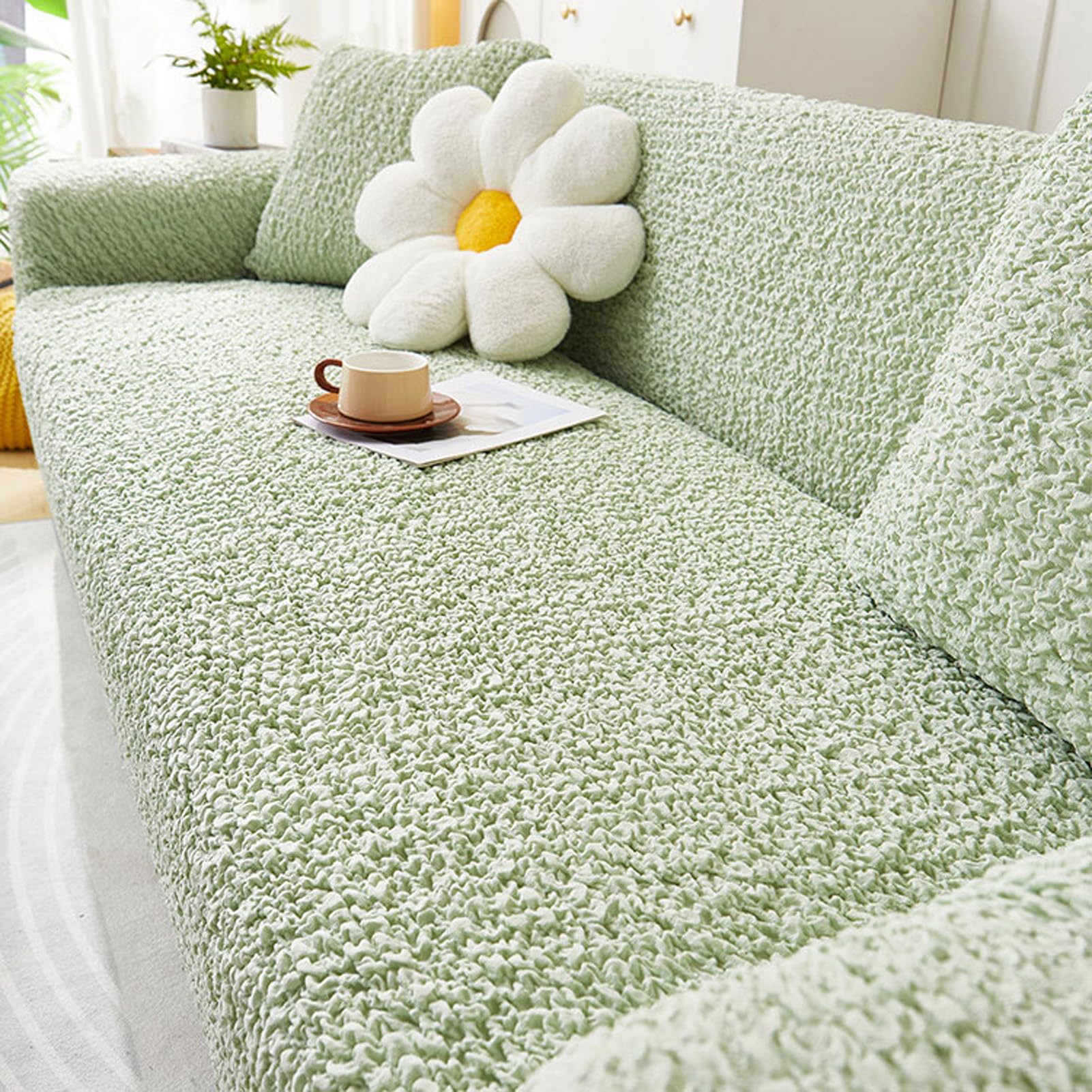 Housse canapé extensible monobloc lavable et universelle pour salon chic