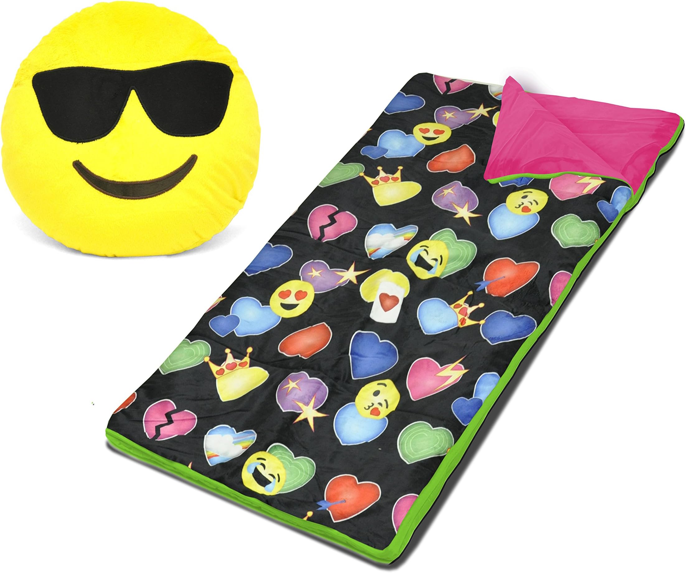 Emoji Pals Sleeping Bag Set, Black