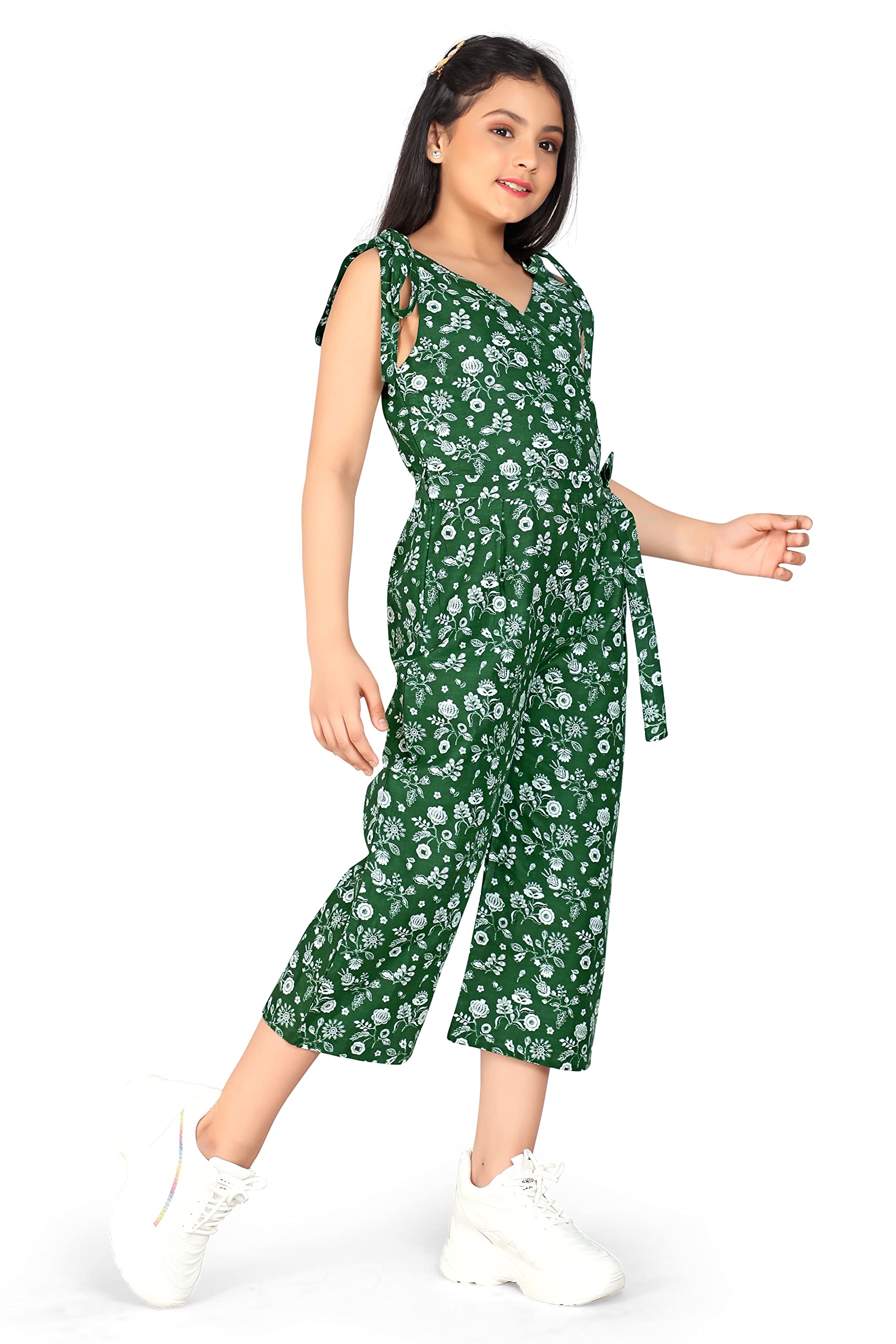 Jwalin Girls Midi Length Cotton Jumpsuit