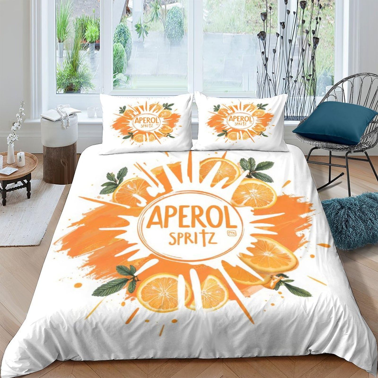 Ctjqhvkz Style-7 3D Printed Orange Citrus Splash Fitted Sheet Microfiber Soft Art Lemon Bed Cover For Bedroom Dorm Decor Mattress Protection Single（135X200cm）