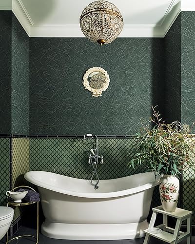 Miniatura 5 de GloryTik Papel tapiz rosa de 17.3 x 197 pulgadas, papel tapiz texturizado de seda, papel de contacto rosa extraíble, autoadhesivo, papel tapiz