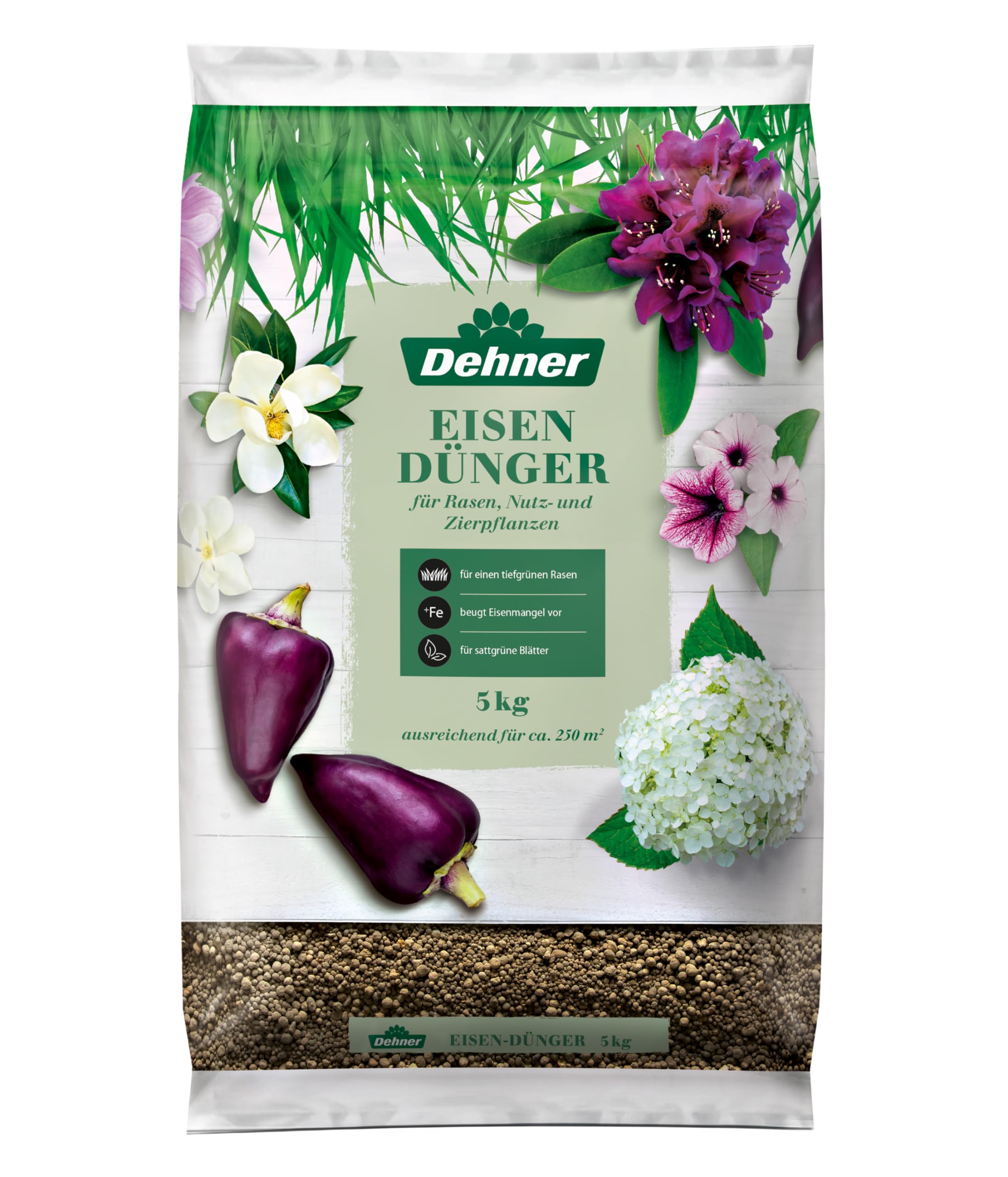 Dehner Eisendnger, hochwertiger Dnger fr Rasen / Zierpflanzen, beugt  Eisenmangel vor, schtzt vor Gelbfrbung, 5 kg, fr ca. 250 qm, bunt :  Amazon.de: Garten