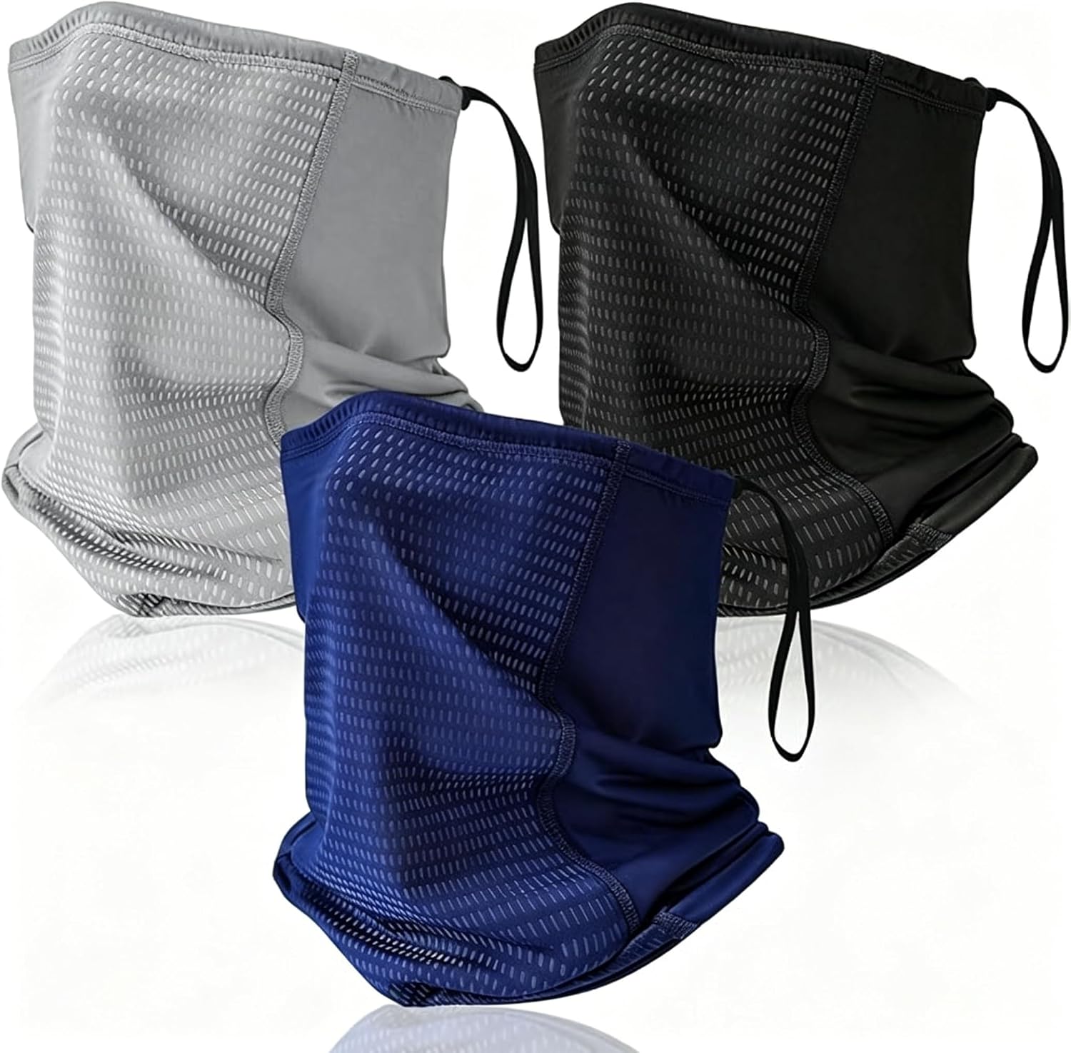 3Pcs Ice Silk Cooling Neck Gaiter UV Protection Breathable Mesh Face Cover Summer Neck Scarf for Outdoor Sports Men Women