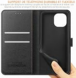 Ganbary Cover Xiaomi Mi 11 Lite 4G/5G/5G NE, 360 Protettiva Caso in PU Pelle Premium Portafoglio Custodia per Mi 11 Lite 4G/5G/5G NE, [Kickstand] [Slot per Schede]-Nero - 6